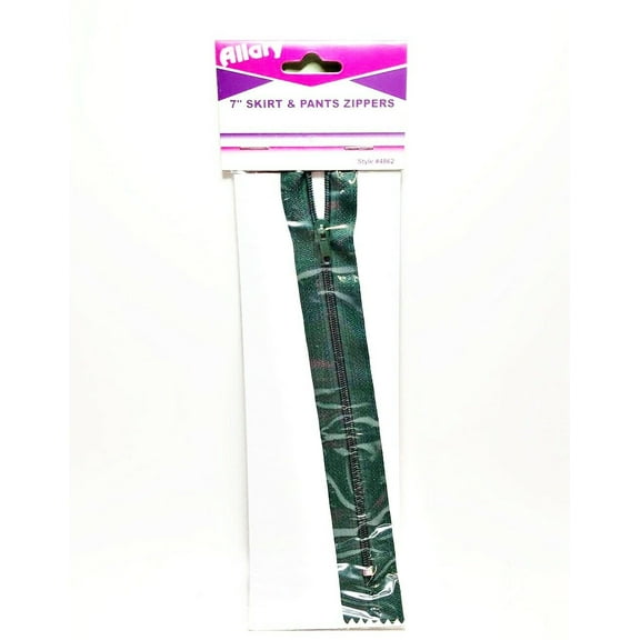 Lot of 2 Allary Style #4862 Skirt & Pants Zippers, 7 Inch, Dark Green
