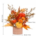 thumbnail image 3 of Fall Decor for Thanksgiving Autumn Home Table Fireplace Decorations | Artificial Fall Maple Leaves Pumpkin Berry Potted for Harvest Halloween Indoor Holiday Party Decorations (A-2PCS), 3 of 8