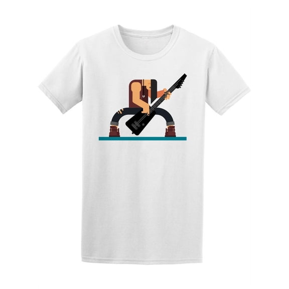Flat Style. Bassist Player T-Shirt Men -Image by Shutterstock, Male 3X-Large