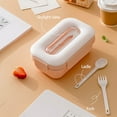 thumbnail image 6 of FastXmas Bento Box Adult, 34oz All-in-One Plastic Lunch Box Food Containers with Utensils, BPA-Free Leak-Proof 2-Compartment Meal Prep Container Microwave and Dishwasher Safe for Office Travel, 6 of 6