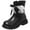 Black, variant on Gvdentm Little Girl Boots Size 13 Girls Lining Knee High Winter Motorcycle Riding Boots Toddler/Little Kid/Big Kid(Black,12)
