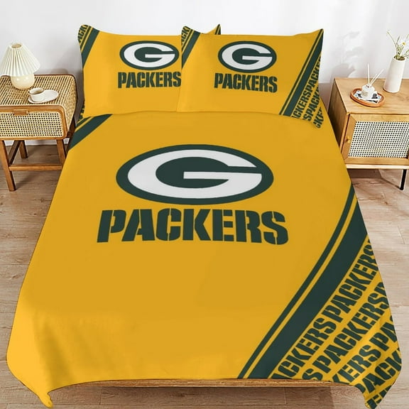 Green Comforter Set Cover 3 Piece Soft Microfiber Football Bedding Set with 1 Comforter Cover and 2 Pillowcases for All Season for Bedroom Decor,No Comforter 86"x70"