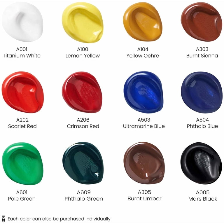 Arteza Acrylic Artist Paint Set, 12 Colors photo 2