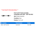 thumbnail image 2 of Front Left CV Axle Assembly - Compatible with 2006 - 2007 Kia Rio5, 2 of 2