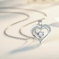 thumbnail image 2 of Women Jewelry Gift 18k White Gold Plated CZ Diamond Love Heart Pendant Necklace, 2 of 7