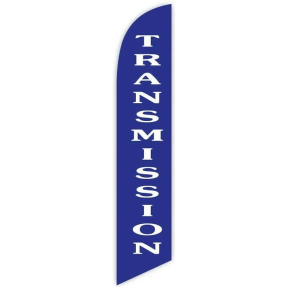 Cobb Promo Transmission Blue Advertising Feather Flag 12ft - Replacement Flag Only Without Poleset