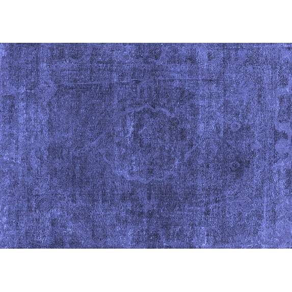 Ahgly Company Indoor Rectangle Oriental Blue Industrial Area Rugs, 5' x 7'