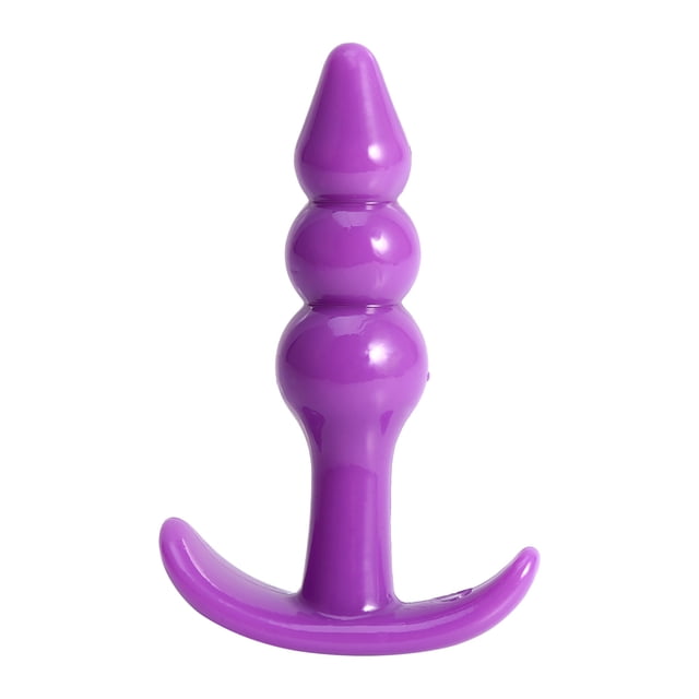Pareja Anal Bead Butt Plug Tapón Masajeador Impermeable Silicona Productos para Adultos (Púrpura)