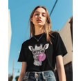 thumbnail image 3 of T Shirts for Women,Sketch Giraffe Glasses T Shirt Short Sleeve Loose Fit Tee Tops Crewneck Womens T-Shirts for Teen Girls, 3 of 8