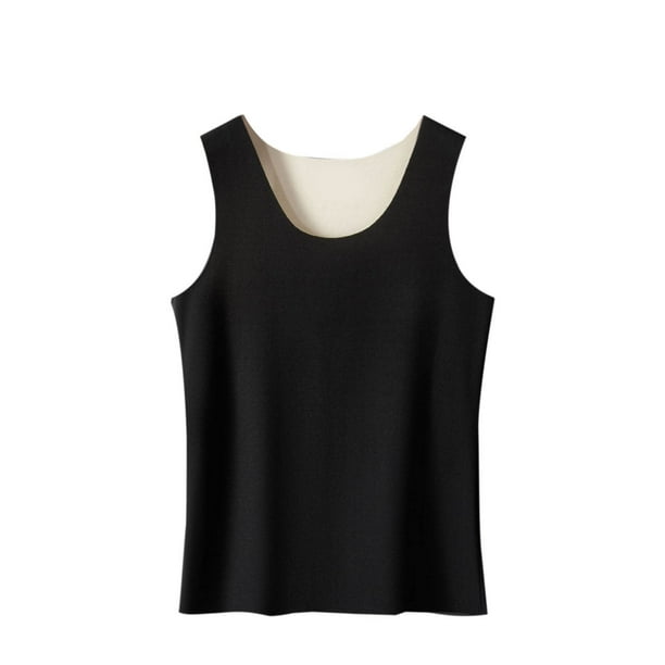 Ropa interior térmica para mujer, informal, lisa, sin mangas, cuello redondo, alta elasticidad, mantiene el calor, ropa interior de poliéster para mujer