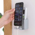 thumbnail image 5 of Soporte de pared para teléfono móvil de 3 piezas, organizador de pared ABS con gancho para base de carga de teléfono móvil, organizador de control remoto., 5 of 5