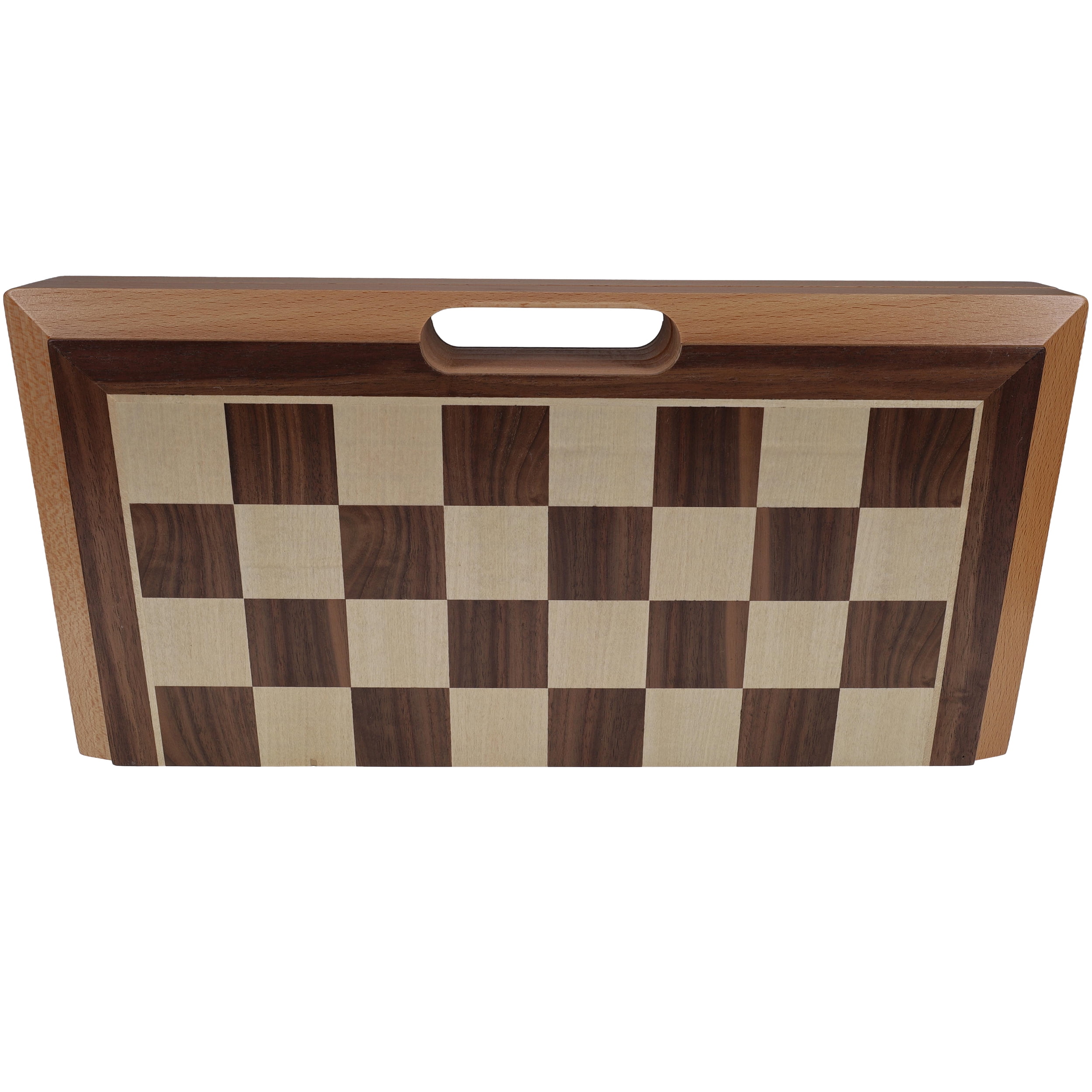 WE Games Folding Wood Travel Chess Set- 16 in Camphor Veneer Board