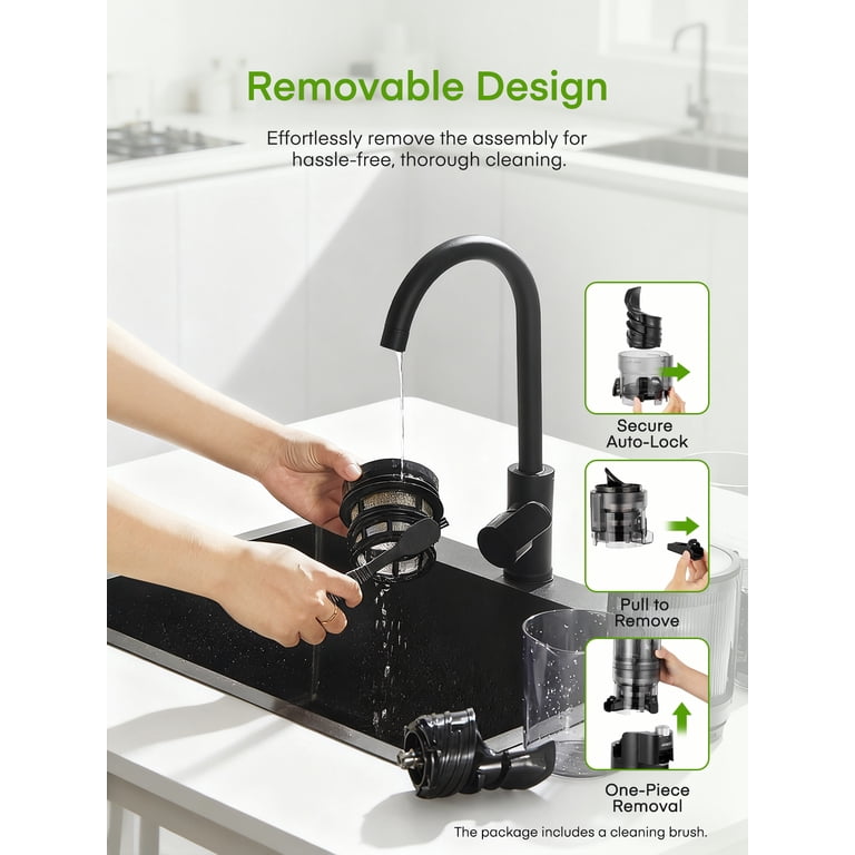 Juilist Cold Press Juicer with 4.13 Inch Chute, Black photo 7