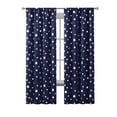 thumbnail image 5 of Hopscotch Jacob Star Foil Room Darkening Curtain Panel Pair 38"x63" - Navy/ Silver, 5 of 5