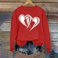 thumbnail image 3 of qucoqpe Valentines Sweatshirt Women Trendy Oversized Love Heart Print Pullover Valentine's Day Long Sleeve Tops, 3 of 5