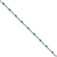 thumbnail image 2 of 14K White Gold Diamond And Emerald Bracelet (7.25 X 4) Made In India bm4478-em-001-wa, 2 of 5