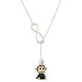 thumbnail image 1 of Delight Jewelry Resin Monkey with Bunny Ears Silver tone Elegant Infinity Lariat Necklace, 1 of 4