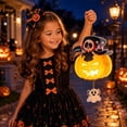 thumbnail image 5 of Halloween Pumpkin LED Light Up Candy Bucket With Handle, Glowing Paper Pumpkin Pail For Halloween Party Decoration, Portable Candy Bag Home Yard Holiday Festival Decor, 5 of 7