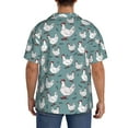 thumbnail image 3 of Rateoe Funny Chicken Pattern Men's Short Sleeve Classic Shirt, Casual Short-Sleeved Shirt, Lightweight Summer Shirt, Cuban Collar Shirt,Button-Front Shirt-Small, 3 of 5