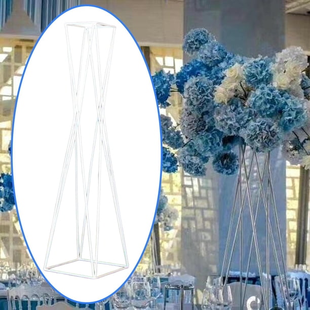 Road Guide Flower Stand Centro de mesa geométrico Florero Decorativo 27.56 pulgadas Tall Flower Holder para Fiesta, recepción, celebración, blanco perfecl Stand de boda