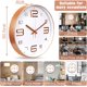 thumbnail image 2 of CHAO Reloj de pared con números: oro rosa, reloj de pared silencioso de 30 cm, reloj de pared de plástico, reloj de pared de cuarzo, silencioso, para sala de estar, dormitorio, oficina, comedor y más, 2 of 5