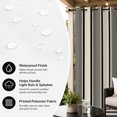 thumbnail image 3 of Black Beige Stripes Outdoor Curtains for Patio, Lines Modern Vertical Stripes Waterproof Outside Curtains Privacy Blackout Curtain for Porch Pergola Cabana, 1 Panel 54W x 95L Inch, 3 of 9
