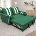 thumbnail image 5 of 68.5" Pull Out Sleeper Sofa Bed with USB Charging Port, Adjustable 3-Position Backrest, Modern Convertible Loveseat Couch for Living Room Guest Room, Green, 5 of 12