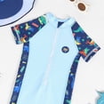 thumbnail image 4 of CAICJ98 Infant Baby Boy Rash Guard Swimsuit Short Sleeve Zipper One Piece Bathing Suit Toddler Swimwear Sunsuit (Light Blue,18-24 Months), 4 of 4