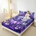thumbnail image 4 of jejeloiu Magic Animal Dragon Bed Sheets,Halloween Pumpkin King Sheets,Glitter Stars Print Sheet Set For Teen,Microfiber Bedroom Decoration,4pcs, 4 of 7