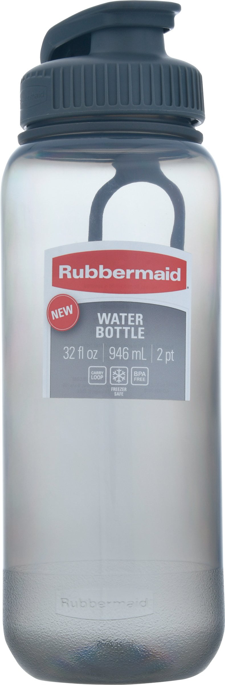 Rubbermaid Essentials 32oz gray Plastic Water Bottle Chug 4 pack