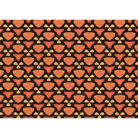 Ahgly Company Machine Washable Indoor Rectangle Transitional Orange Area Rugs, 7' x 10'