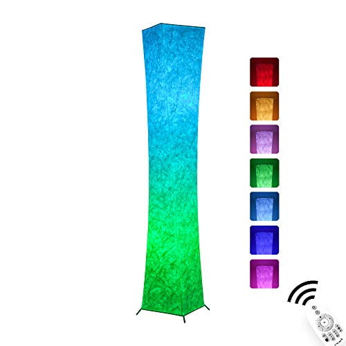 Floor Lamp Chiphy Tall Lamps 7 Colors Changing And Dimmable Rgb Led Bulbs Remote Control And White Fabric Shade Cool For Living Room Bedroom And Play Room Walmart Com Walmart Com