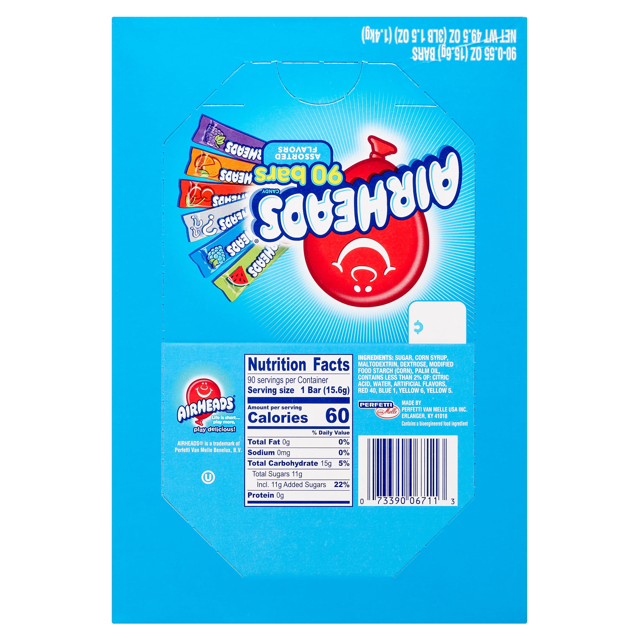 Airheads Candy Variety Gravity Feed Box, 90 Individually Wrapped Assorted Fruit Bars