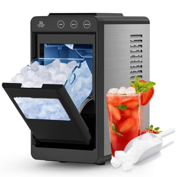 Havato Ice Maker Countertop, 26 lbs/24Hrs, 8 Cubes in 6 Mins,Portable Ice Machine with Self-Cleaning, Quiet Compact for Kitchen, RV, Camping,Black