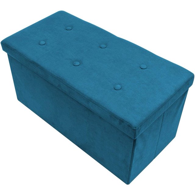 Sorbus Coffre-Banc de Rangement avec Banc Ottoman Pliable/rabattable avec Housse, Petit