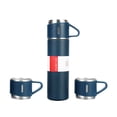 thumbnail image 1 of Botella termo aislada de 500L con 2 tazas adicionales Taza de viaje de café de acero inoxidable Vaso Tomshoo Azul, 1 of 7