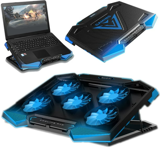 Portable Laptop Cooling Pad with 5 Quiet Led Fans for 15.617 Inch