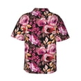 thumbnail image 3 of Daiia Rose Flowers Hawaiian Shirt for Men Gentle Cotton Regular Short Sleeve Casual-3X-Large, 3 of 9