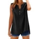 thumbnail image 5 of Camisetas para mujer,Camiseta de tirantes de lino con cuello en V para mujer, detalle de botones y bolsillo en el pecho, blusa informal sin mangas para estar en casa, sopatenor, 5 of 9