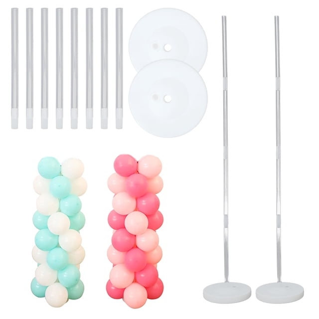 2 Ensembles Kit de Support de Colonne de Ballons Réutilisable Support de Colonne de Ballons Réglable 47.2 Pieds' Base Haute et Poteau Tour de Ballons Support de Colonne de Ballons Décorations pour Fête d'Anniversaire Anniversaire Remise des Diplômes Noël