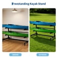 thumbnail image 4 of TacleeKii 2 Tier Freestanding Kayak Storage Rack with Wheels, Adjustable Kayak Racks for Garage and Outdoor, Kayak Stands for Canoes, Kayaks, SUP and Surfboards, 4 of 10