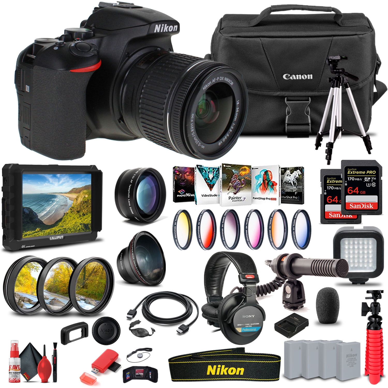 Nikon D5600 DSLR Camera Professional Bundle: 18-55 AF P VR Lens