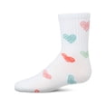 thumbnail image 5 of MeMoi Girls Cozy Ribbed Cotton Blend "Graffiti Heart" Crew Sock - Girls - Female, 2, Chambray Heather, 5 of 11