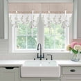 thumbnail image 4 of Beige Floral Balloon Curtains 63 Inch Length for Living Room/Bedroom, Spring Summer Botanical Flowers Rod Pocket Privacy Door Curtains Decorative Tie Up Shade for Window 52"x63", 4 of 8