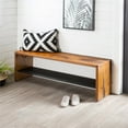 thumbnail image 2 of Walker Edison B58ALPAM Alpine 58" Rustic Two-Tone Solid Wood Entry Bench - Amber, 2 of 5