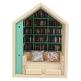 thumbnail image 2 of Mini Kit de Livre, Mini Maison Bibliothèque en Bois de Pin Exquis pour Chambre à Coucher pour Librairie, 2 of 7