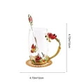 thumbnail image 2 of Cheapark Enamel Flower Lead-Free Glass Coffee Mug With Steel Spoon 10.8oz Valentine's Day Gift For Women Premium Material Elegant Design, 2 of 8