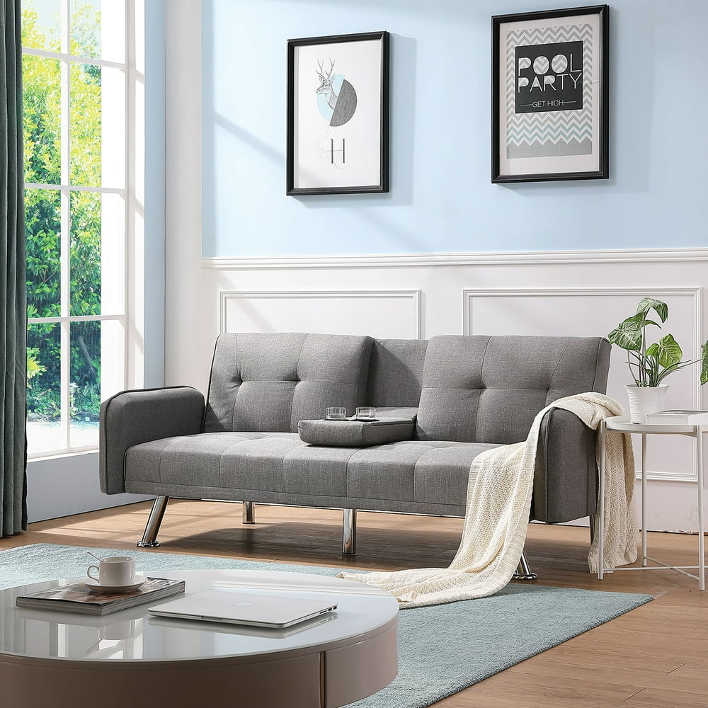 SLEEPER SOFA Bed Modern Couch For Home Living Room Bedroom Gray