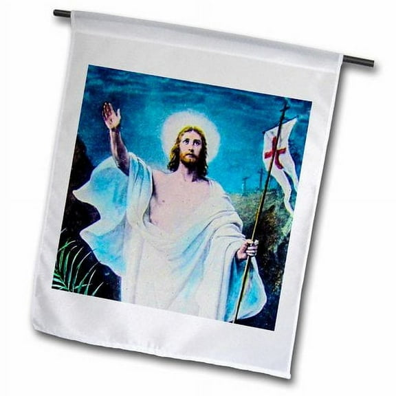 3dRose, The Resurrection of Jesus Christ The Easter Story Vintage, 12 x 18 inch Garden Flag