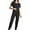 Black, variant on Yievot Women's Pajamas Set Short Sleeve Shirts and Drawstring Pants 2 Piece Soft Pjs Lounge Sleepwear